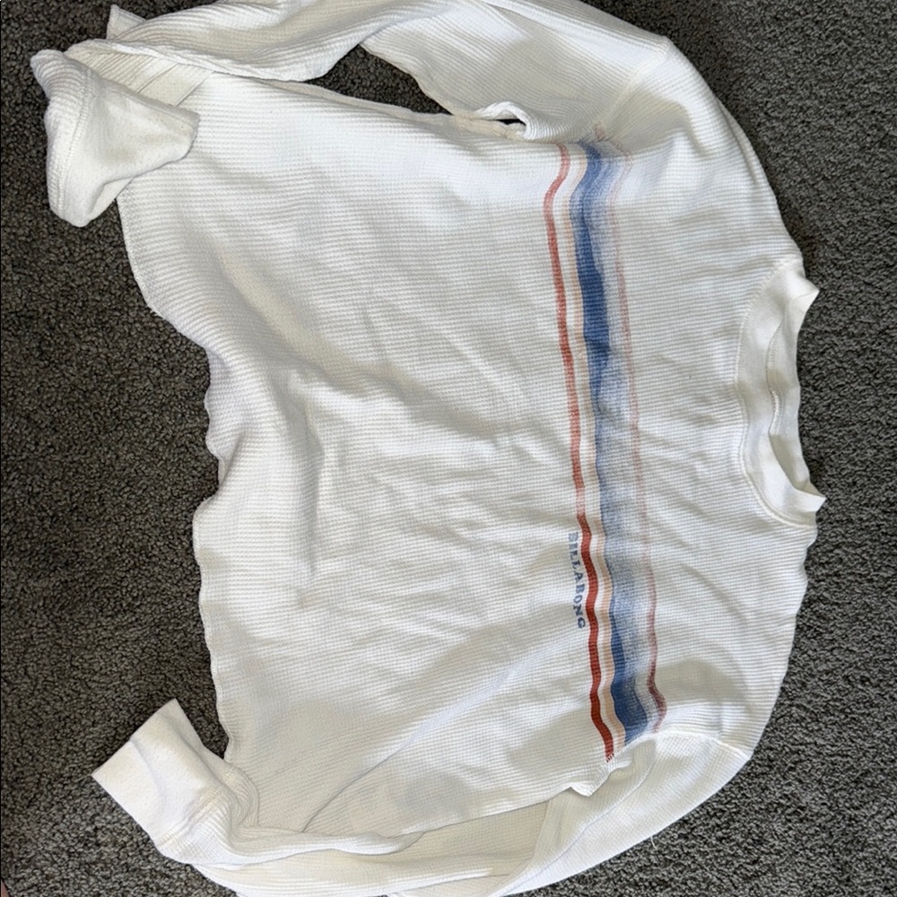 White Long Sleeve Shirt with Striped Design